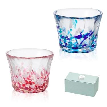 Imagem de Copos de saquê artesanais japoneses – Copos artesanais requintados para saquê frio e shochu, utensílios de bebida elegantes para qualquer ocasião, feitos no Japão (orvalho de primavera e verão, copo