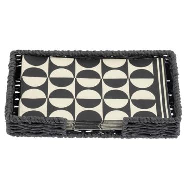 Imagem de Karma, Porta-guardanapos de tecido com conjunto de guardanapos de papel, ponto retrô