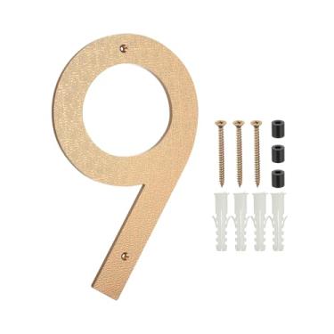 Imagem de PATIKIL Números de casa de 30,5 cm para o exterior, número 9 ABS textura de plástico flutuante número de casa moderna caixa de correio números de porta com kit de unhas para rua residencial ao ar