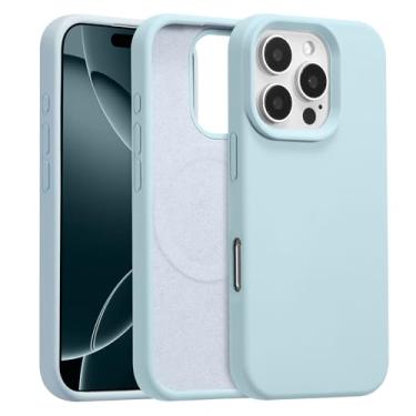 Imagem de UCASONG Capa magnética para iPhone 16E de 6,1 polegadas, capa de silicone líquido premium, [compatível com Magsafe] [forro de microfibra macio antiarranhões], capa de telefone fina e à prova de choque