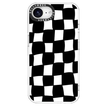 Imagem de sallvmbek Capa para iPhone 16e de 6,1 polegadas, compatível com MagSafe, estampa quadriculada de design fofo, capa protetora magnética à prova de choque TPU para mulheres e mulheres