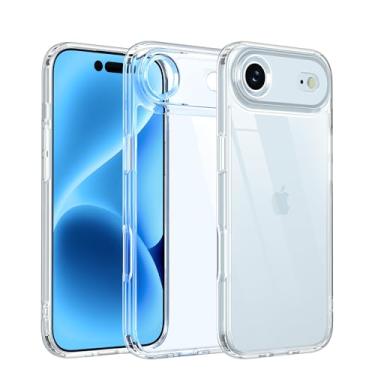 Imagem de ONES Capa fina transparente para iPhone Air/17 Air, [PC + TPU híbrido] [proteção contra quedas de grau militar] [antiamarelo][antiderrapante], capa rígida de silicone à prova de choque para iPhone 17