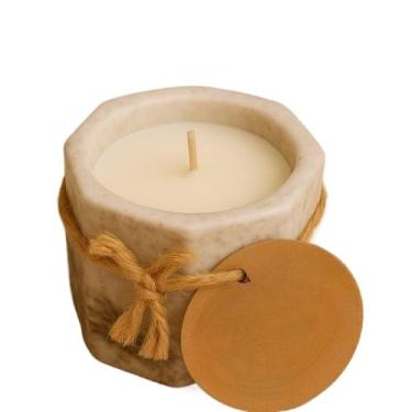 Imagem de Vela Aromática Lavanda Perfumada Artesanal Vegetal Vaso de Gesso Vasinho(1 Vela Cereja & Avelã (35g))