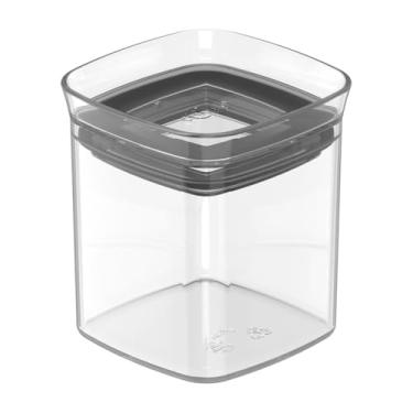 Imagem de Conjunto de 6 Potes Herméticos Quadrados, Plástico Transparente, Tampa de Pressão, 150ml, para Armazenamento de Alimentos, Próprio para Micro-ondas e Lava-Louças