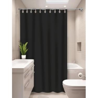 Imagem de Cortina para Box de Banheiro em PEVA, 140x200cm, Transparente, Design Decorativo, Resistente à Água (Cinza)