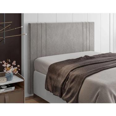 Imagem de Cabeceira Box Casal 1,40cm Cinza Claro Ferrara Italian Flex 