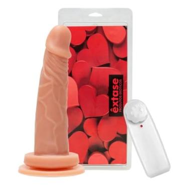 Imagem de Prótese Maciça Com Vibro E Ventosa 15,5 X 3,8Cm Pênis Vibratório Realista Dildo VVN21 (CHOCOLATE)