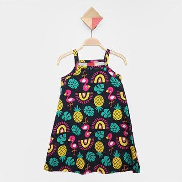 Imagem de Vestido Infantil Kyly Flamingo Abacaxi Menina-Feminino