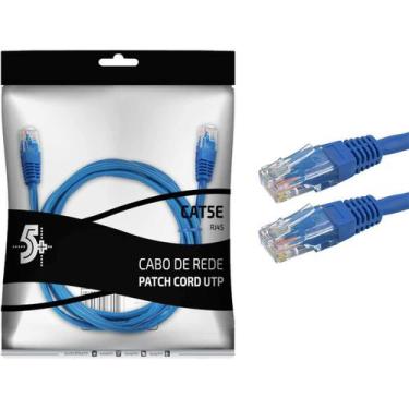 Imagem de Cabo De Rede Patch Cord Cat5E Ftp 2M Azul - Planeta Criança