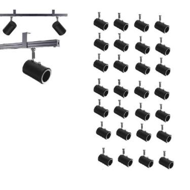 Imagem de Kit 28 Spot Trilho Perfilado Eletro calha Par20 Bulbo OL8 - Hiperlight