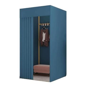 Imagem de YPDJVLTI Vestiário, portátil, provador, dobrável, com cortina de sombreamento, vestiário, loja de roupas temporária, vestiário simples, separado, economiza espaço