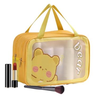 Imagem de de maquiagem para viagem – organizadora de maquiagem com vários compartimentos – de xampu portátil para loções e limpadores faciais, Amarelo, Refer to description, Unissex