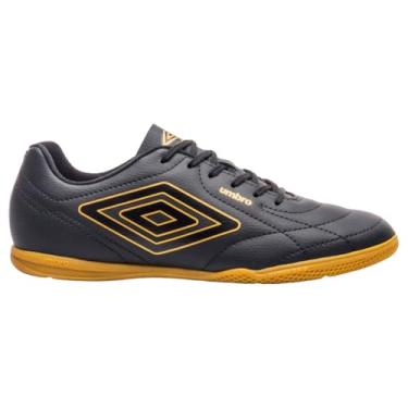 Imagem de Chuteira Umbro Futsal Class Footballer Jr Preto e Dourado - Juvenil - 32 - Preto