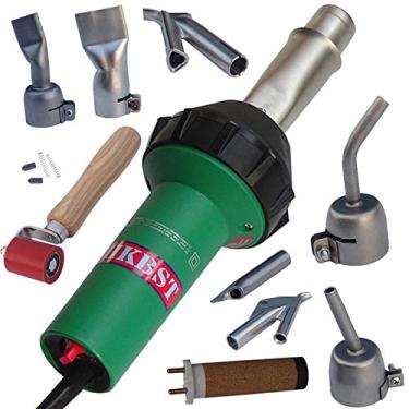 Imagem de Soldador de plástico de resfriamento automático inteligente 110V/220V 1600W, pistola de ar quente para telhados de camada única TPO/PVC, encerado e pistolas