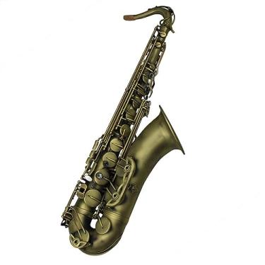 Imagem de Saxofone Tenor Bb Bronze Antigo Gravações à Mão para Iniciantes Profissionais