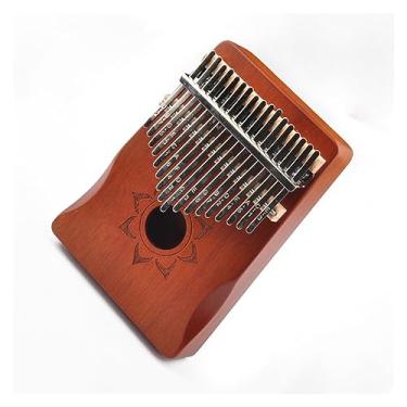 Imagem de Piano profissional de 17 teclas kalimba polegar portátil madeira maciça piano de dedo para iniciantes adultos (cor: 02)