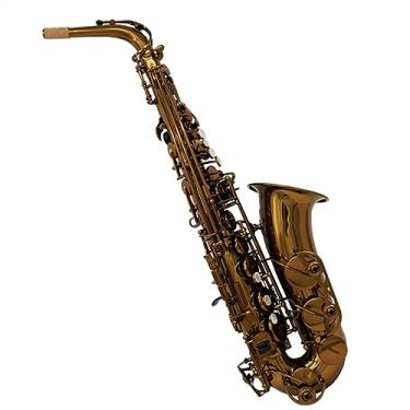 Imagem de Corpo de latão profissional laca dourada escura Saxofone alto tom Eb com estojo e bocal