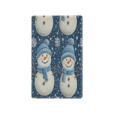 Imagem de Blueangle Placa de parede decoradora de capa em branco, tamanho padrão, 1 gangue, bonequinhos de neve, capa para interruptor para escritório em casa, quarto, 12 x 7 cm #535