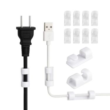 Imagem de Kit 60 Organizador de cabos fios Clips adesivo para organização mesa organizador escritório parede