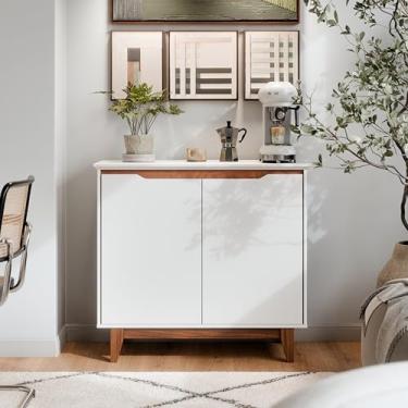 Imagem de Buffet 2 Portas Sem Gavetas Flow - JM3 Moveis (Freijó/Branco)