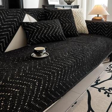 Imagem de HGTRH Capa de sofá para animais de estimação, lavável, antiderrapante, protetor de sofá para cães e sofás, preto 110 x 110 cm