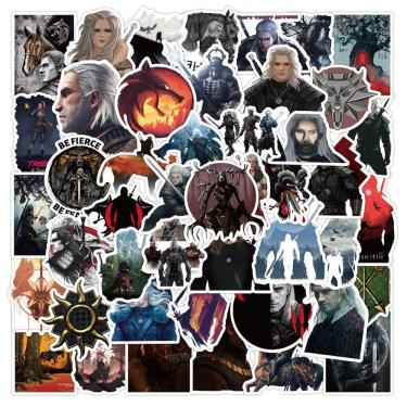 Imagem de Adesivos Witchers Anime, 50 peças, decalques de desenho animado para impermeabilização
