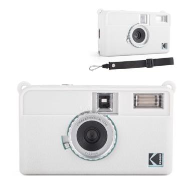 Imagem de Rieibi Capa para câmera H35N, capa protetora de silicone macio para Kodak EKTAR H35N filme de meia moldura, com alça de ombro (sem câmera) - branca