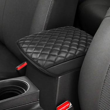 Imagem de KBH Capa de apoio de braço para console central para Nissan Xterra 2005-2015 e Frontier 2005-2021, acabamento de couro de vinil, protetor de almofada de tampa do console médio, antiarranhões, preto