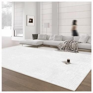 Imagem de SPXMQSS Tapete de área grande, macio e fácil de limpar para quarto, resistente ao desgaste e resistente a manchas tapetes para sala de estar, quarto, sala de jantar, escritório, cinza/branco