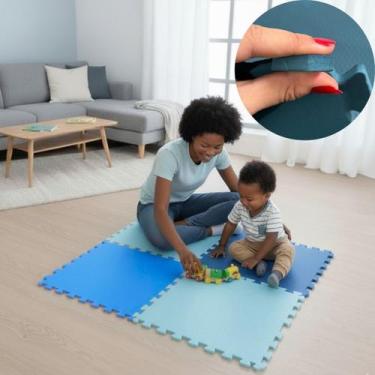 Imagem de Kit 4 Placas Tapete Tatame EVA 50x50cm 10mm 1 m² Emborrachado Infantil