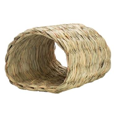 Imagem de Generic Brinquedo Natural Leve do Tubo da Grama do Túnel da Palha Animal de Estimação para Ratos Pequenos Cobaias Animais de Estimação, Design Arredondado, Material Tecido à Mão (Passagem do Ninho
