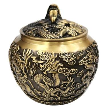 Imagem de YXCQHZM Urna memorial de latão para animais de estimação, recipiente de armazenamento portátil para armazenamento seguro de cinzas