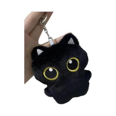 Imagem de Boneco De Pelúcia Gato Preto 10cm, Almofada Fofa E Confortável Para Me