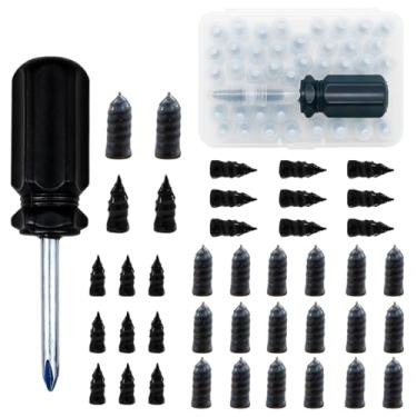 Imagem de Kit de pregos de borracha para reparo de pneu de carro, pregos de borracha espirais de autoatendimento, plugue de parafuso de pneu a vácuo, ferramenta rápida com chave de fenda, ferramenta de reparo