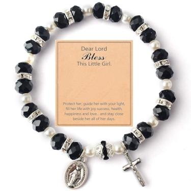 Imagem de Pulseira de Jesus para mulheres, joias de fé cristã com cruz ajustável, presente para ela, joia cristã inspiradora para mulheres, presentes de amizade, Medium, Latão, Sem Pedra Preciosa