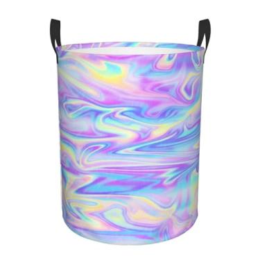 Imagem de Pano de fundo, tabuleiro de xadrez - Cesta de roupa redonda estampada - Cesto de tecido de camada única com alças, Oxford resistente à água para organização de quarto e banheiro. Pequeno