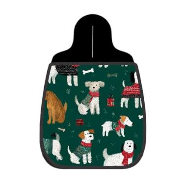 Imagem de Lixeira De Carro Organizador Lixinhocar Arte Cachorros Roupa Natal Verde