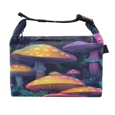 Imagem de STAYTOP Lancheira Wild Mushrooms com fivela de alça, lancheira isolada para meninos e meninas, lancheira térmica para trabalho escolar