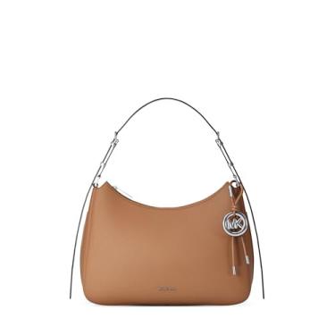 Imagem de Michael Kors Nolita ombro conversível com zíper médio, ferragens prateadas/couro fosco granulado/bagagem