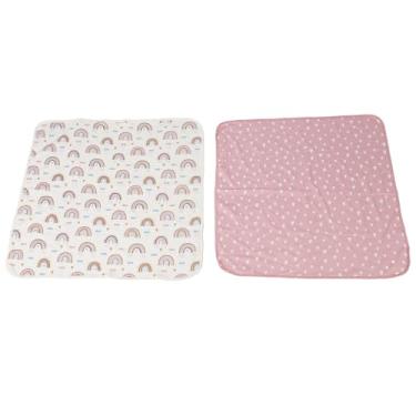 Imagem de Cobertor de bebê SIWOTED 2 peças de algodão fofo, confortável, respirável, multifuncional, cobertor infantil para família recém-nascida (Padrão Arco-Íris)