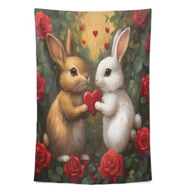 Imagem de STAYTOP Tapeçaria de parede de coelhinho da páscoa tapeçarias para decoração de casa decoração de dormitório sala de estar quarto tapete de parede (60 × 40 pol)