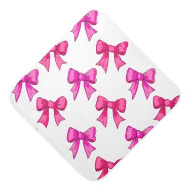 Imagem de Burbuja Toalha de banho rosa rosa em branco para bebê - Toalha com capuz de musselina macia e absorvente para recém-nascido, 76 x 76 cm