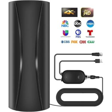 Imagem de Antena de TV com alcance de 2800 milhas, antena de TV digital mais forte 2026 interna/externa com amplificador de sinal amplificador, antena HDTV para canais locais para Smart e TVs antigas - Cabo