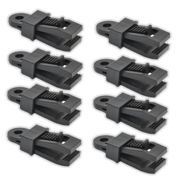 Imagem de Kit 8 Clipe de Lona Toldo Barraca Grampo de Fixação Rápida Tipo Garra Jacaré com Trava