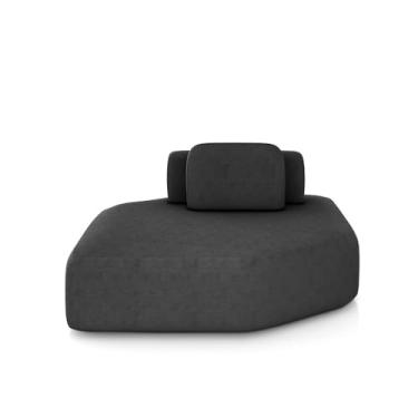 Imagem de Sofá Ilha Dakota Chaise 168cm Modulado Encosto Almofada Solta Veludo Preto G33 - Gran Belo