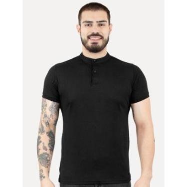 Imagem de Polo Dixen Masculina Piquet Gola Padre Lisa Preta-Masculino