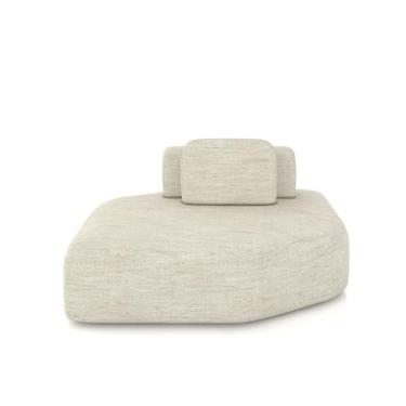 Imagem de Sofá Ilha Dakota Chaise 168cm Modulado Encosto Almofada Solta Linho Bege G33 - Gran Belo