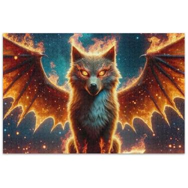 Imagem de Quebra-cabeça com asas de dragão para adultos 500 peças flor animal rígido quebra-cabeça família amantes presentes