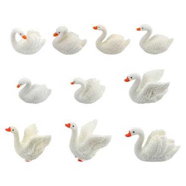 Imagem de 10Pcs Mini White Swan Figurines,Miniature Swan Cake Toppers Resin Swans Garden Accessories for Plant Pots Bonsai Craft Decor Cake Topper Home Decoration DIY Craft Cake Toppers Desk Decor