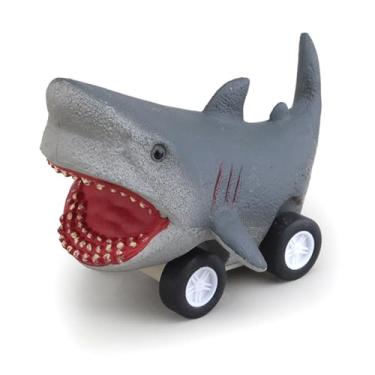Imagem de Alomejor Ocean Animal Toy Car, Recuar Veículo Alimentado por Fricção, Modelo de Criatura Marítima Subaquática para o Tempo de Banho Infantil e Brincadeira de Praia (Grande tubarão branco)